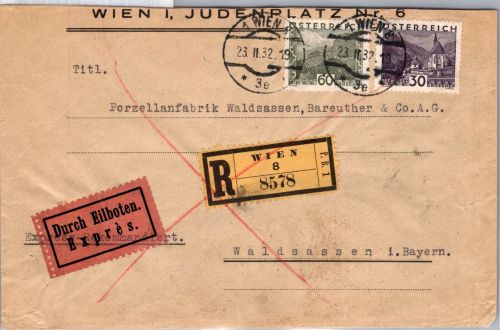 Österreich 506, 509 auf Brief Einschreiben Eilbote Express #DJK46