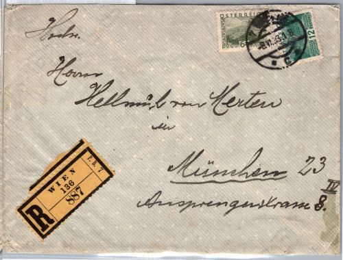 Österreich 531, 542 auf Brief Einschreiben #DJK48
