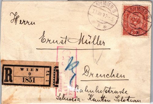 Österreich 197 auf Brief Einschreiben #DJK52