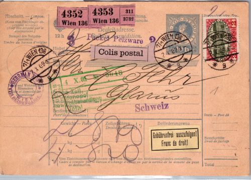 Österreich 154 auf Paketkarte #DJK56