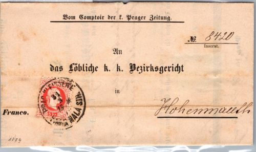 Österreich 37 II B auf Brief Prager Zeitung #DJK61