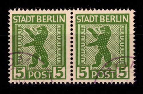 SBZ 1 A III, 1 A IV gestempelt 2 Plattenfehler im waag. Paar #DJK98