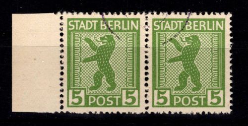 SBZ 1 A XX gestempelt Plattenfehler linke Marke #DJL04