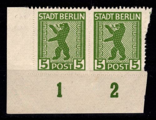 SBZ 1 B XIII postfrisch Plattenfehler linke Marke #DJL06