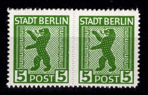 SBZ 1 B III postfrisch Plattenfehler linke Marke #DJL07