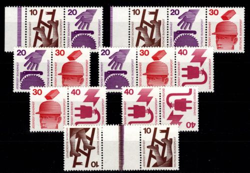 BRD Bund W 38- KZ 9 b postfrisch Zusammendrucke aus MHB 18 #DJL28