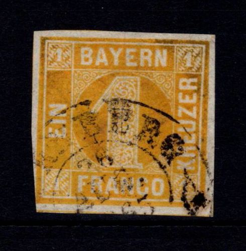 Bayern 8 gestempelt unten links Lupenschnitt, anspnsten breitrandig #DIZ14