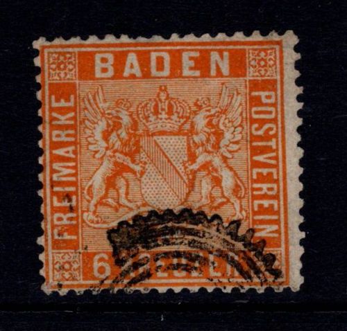 Baden 11 gestempelt leichte Mängel in der Zähnung #DIZ49