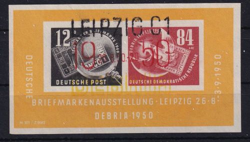 DDR Block 7 gestempelt Sonderstempel Leipzig #DJM59