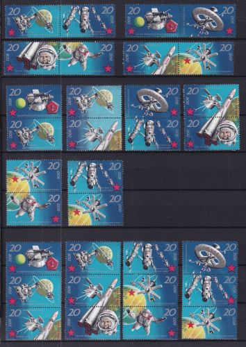 DDR 1636-1643 postfrisch alle Zusammendrucke #DJN20