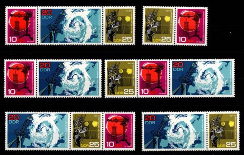 DDR 1343-1345 postfrisch alle Zusammendrucke #DJN36