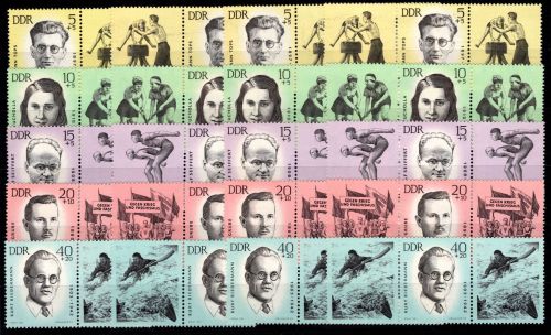 DDR 983-987 postfrisch alle Zusammendrucke #DJN42