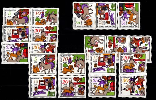 DDR 1717-1722 postfrisch alle Zusammendrucke aus Kleinbogen #DJN61