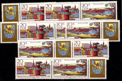 DDR 2722-2723 postfrisch alle Zusammendrucke #DJN82