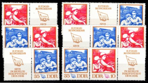 DDR 1761-1762 postfrisch alle Zusammendrucke #DJN95