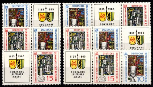 DDR 1052-1053 postfrisch alle Zusammendrucke #DJO20