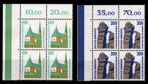 BRD Bund 1406-1407 Ecke 1 postfrisch als Viererblock Eckrand #DJO87
