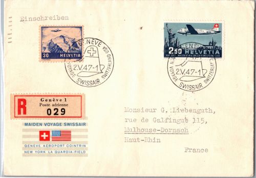Schweiz 479 auf Brief Flugpost als FDC #DJP13