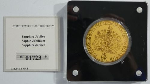Medaille Motiv Saphir Jubiläum, 999er Gold 1/200 oz, mit Zertifikat #EAA13