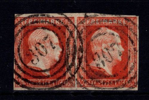 Preußen 1 gestempelt N4 307 "Darkehmen" als Paar #DJY31