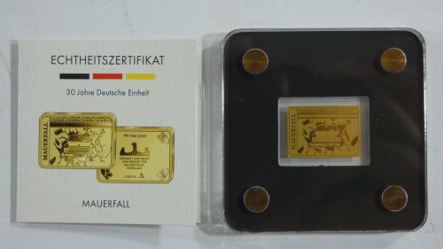 Goldbarren Motiv 30 Jahre Dt. Einheit, 999er Gold 1/500 oz,mit Zertifikat #EAA17