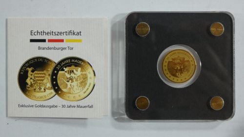 Tschad 3000 Francs CFA, 999er Gold 1/500 oz, Mauerfall, mit Zertifikat #EAA19