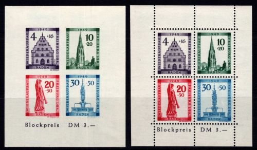 Fanzösische Zone Baden 1 A/B postfrisch #DJA43