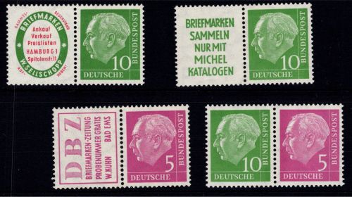 BRD Bund Zusammendrucke W 4- W 7 postfrisch ungefaltet #DJQ23