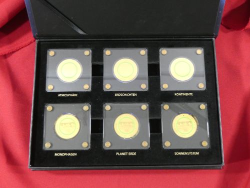 Partie 6x Münzen Motiv Planet Erde je 999er Gold 1/200 oz, siehe Text #EAA50
