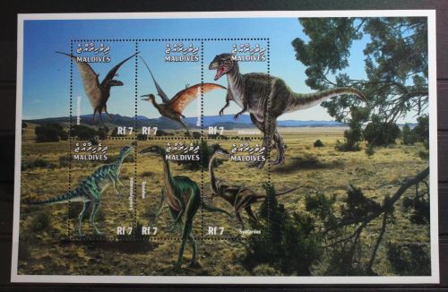 Malediven 3255-3260 postfrisch als Kleinbogen Dinosaurier #TG570