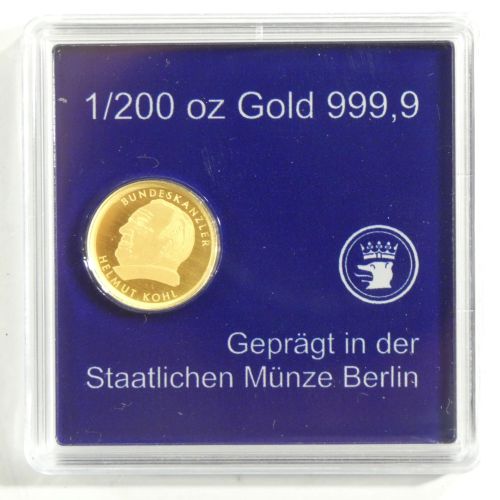 Medaille Motiv Helmut Kohl, 999er Gold 1/200 oz #EAA61