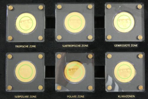 Partie 6x Münzen Motiv Klimazone Erde je 999er Gold 1/200 oz, siehe Text #EAA65