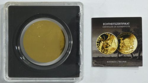 Tschad 5000 Francs, Münze 999er Gold 1/200 oz, Rothirsch, mit Zertifikat #EAA98