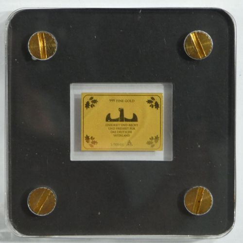 Goldbarren Motiv Berlin Münze 999er Gold 1/500 oz im Folder #EAB03