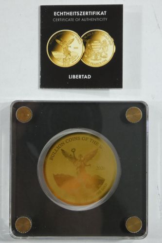 Tschad 5000 Francs 2020, Münze 999er Gold 1/200 oz, Libertad, Zertifikat #EAB24