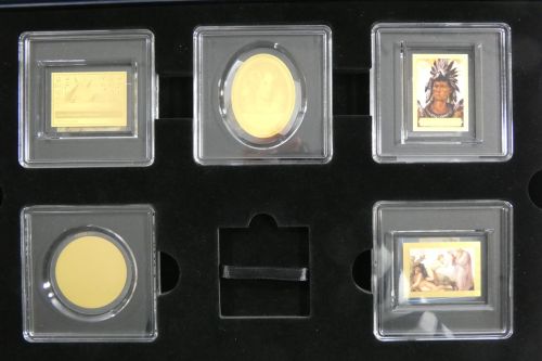 Partie 5x Münze 999er Gold je 1/200 oz in dekorativer Box mit Zertifikat #EAB28