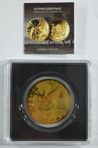 Tschad 5000 Francs, Münze 999er Gold 1/200 oz, Rothisch, mit Zertifikat #EAB30
