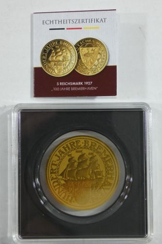 Medaille Motiv Bremerhaven 999er Gold 1/200 oz, mit Zertifikat im Folder #EAB32