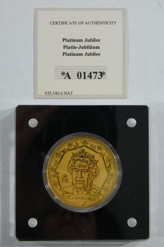 Medaille Motiv Queen 999er Gold 1/200 oz, mit Zertifikat im Folder #EAB36