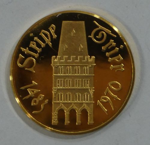 Medaille Motiv Steipe Trier 1483 bis 1970, 986er Gold 3,99 g #EAB58