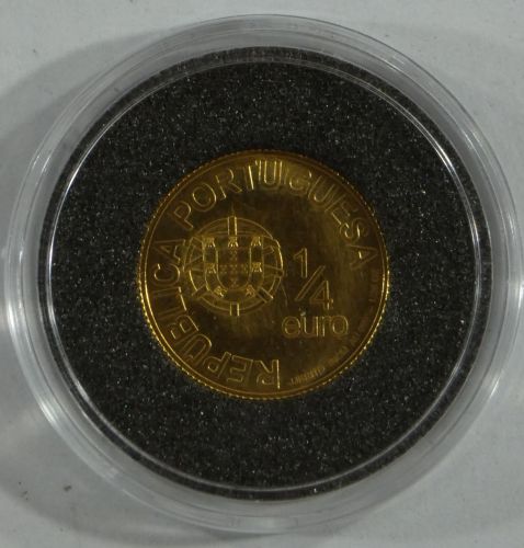Portugal 1/4 Euro 2006 Afonso Henriques, Gold 999er 1/20 oz in Kapsel #EAB70