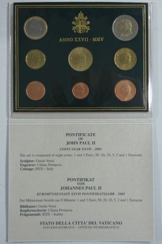 KMS Vatikan 2005 Papst Johannes Paul II. - Originalblister #EAB73
