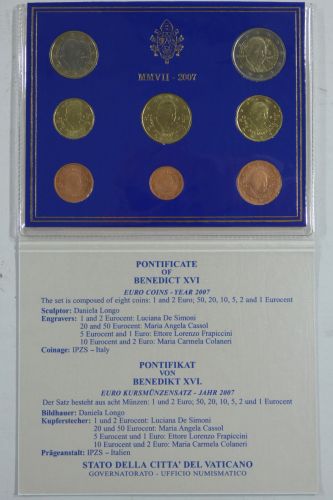 KMS Vatikan 2007 Papst Benedikt XVI. - Originalblister #EAB75