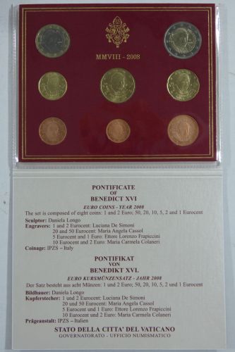 KMS Vatikan 2008 Papst Benedikt XVI. - Originalblister #EAB76