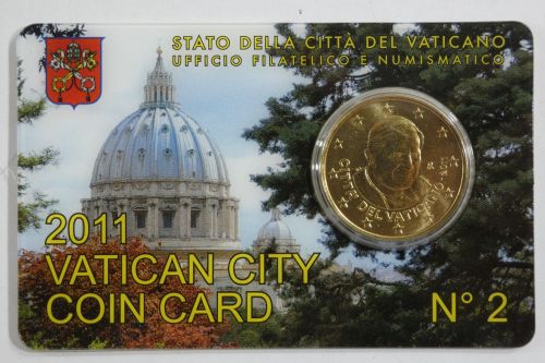Vatikan 50 Cent 2011 in CoinCard No 2 #EAB83