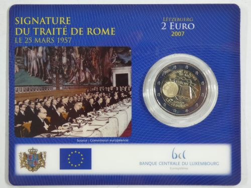Luxembrug 2 Euro 2007 Römische Verträge in CoinCard #EAB84
