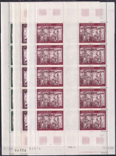 Andorra franz. 211-213 postfrisch als Kleinbögen #OE777