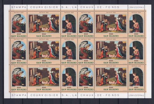 San Marino 1427-1429 postfrisch als ZD-Bogen, Weihnachten #OS291