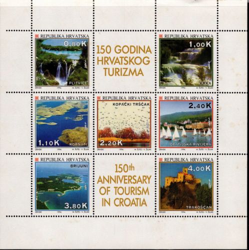 Kroatien 279-285 postfrisch als ZD-Bogen, Tourismus #OS298