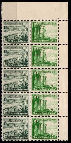 Deutsches Reich H-Blatt 109 B postfrisch aus MHB Eckrandstück #DJT32